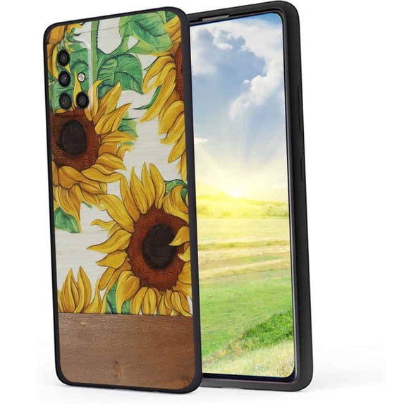 Summer-Sunflowers-Wood-Panel-310 Phone Case, Degined for Samsung Galaxy A51 4G Case Men Women, Flexible Silicone Shockproof Case for Samsung Galaxy A51 4G