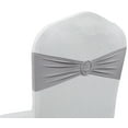 thumbnail image 5 of MDS Pack of 150 Spandex Chair Sashes Bow Ties With Buckle for Wedding - Silver gray, 5 of 6