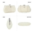 thumbnail image 4 of Pearl Clutch Bag for Women Evening Wedding Party Bridal Handbag Ladies Beaded Clutch Purse/Off White, 4 of 6