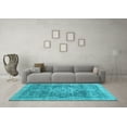 thumbnail image 3 of Ahgly Company Indoor Round Abstract Light Blue Modern Area Rugs, 3' Round, 3 of 4