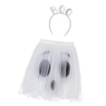 thumbnail image 2 of Diadema de Halloween con falda de tutú, linda diadema para el cabello para accesorios de fotos, suministros para fiestas Blanco, 2 of 9