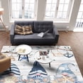 thumbnail image 4 of Area Rugs Indoor Non-Slip Rectangle Rug 5x8 Ft Summer Gnome Ocean Shell Starfish Wood Grain Rug Rubber Backing Floor Mats Non Shedding Home Decor Carpet for Entryway Living Room, 4 of 8