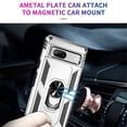 thumbnail image 3 of YEYKX for Google Pixel 7A 6.1-inch Phone Case, Impact Resistant Metal Ring Magnetic Support Kickstand Drop Protector Cover for Google Pixel 7A 6.1-inch,Silver,For Google Pixel 7A, 3 of 7