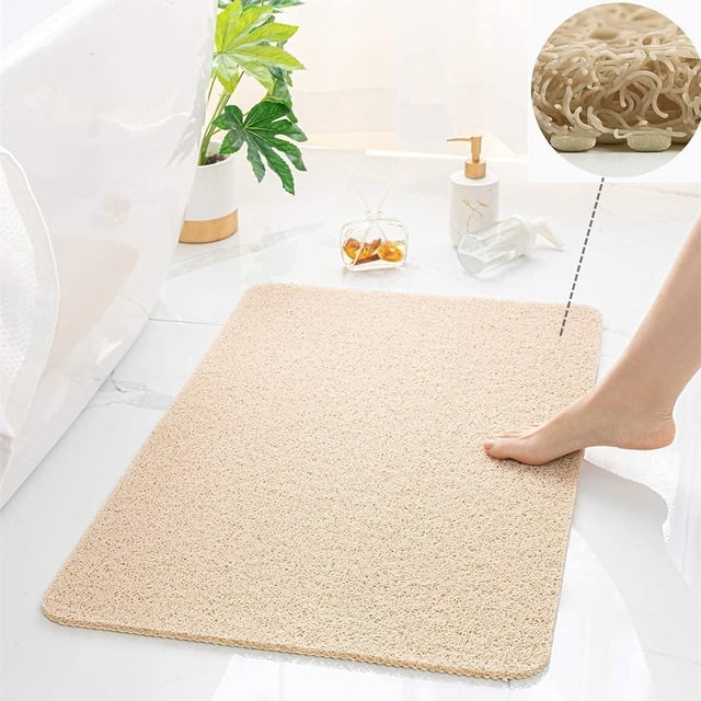 Alfombrilla de ducha antideslizante, alfombrilla de baño de textura suave, alfombrillas de baño cómodas y antideslizantes de fácil drenaje, alfombrillas de baño de esponja vegetal de PVC de secado