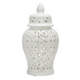 thumbnail image 1 of Sagebrook Home 15405-03 24 in. Ceramic Cut-Out Temple Jar, White, 1 of 1
