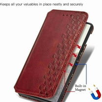 Dteck for Google Pixel 6 Case, Premium PU Leather Flip Folio Wallet Shockproof Case with Card Slot Magnetic Closure Cover, red