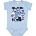 thumbnail image 3 of Inktastic Will you be my Valentine with Cute Shark and Hearts Boys or Girls Baby Bodysuit, 3 of 5