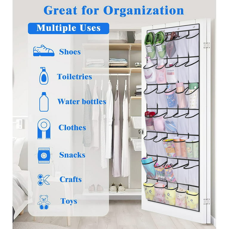 Over The Door Organizer - Hanging Closet Storage (White Mesh) 15 Pocket by Cruise on