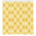 thumbnail image 3 of Ambesonne Quatrefoil Shower Curtain, Trellis in Yellow, 69"Wx75"L, Marigold Mustard White, 3 of 3