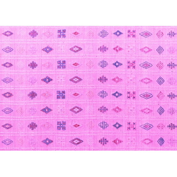 Ahgly Company Indoor Rectangle Abstract Pink Modern Area Rugs, 8' x 12'