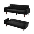 thumbnail image 4 of Aukfa 75" Tufted Futon Convertible Sofa Bed, Upholstered Arm Couch for Home Office, Black, 4 of 10