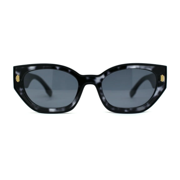 Womens Mod Square Rectangular Cat Eye Sunglasses Black Tortoise Black