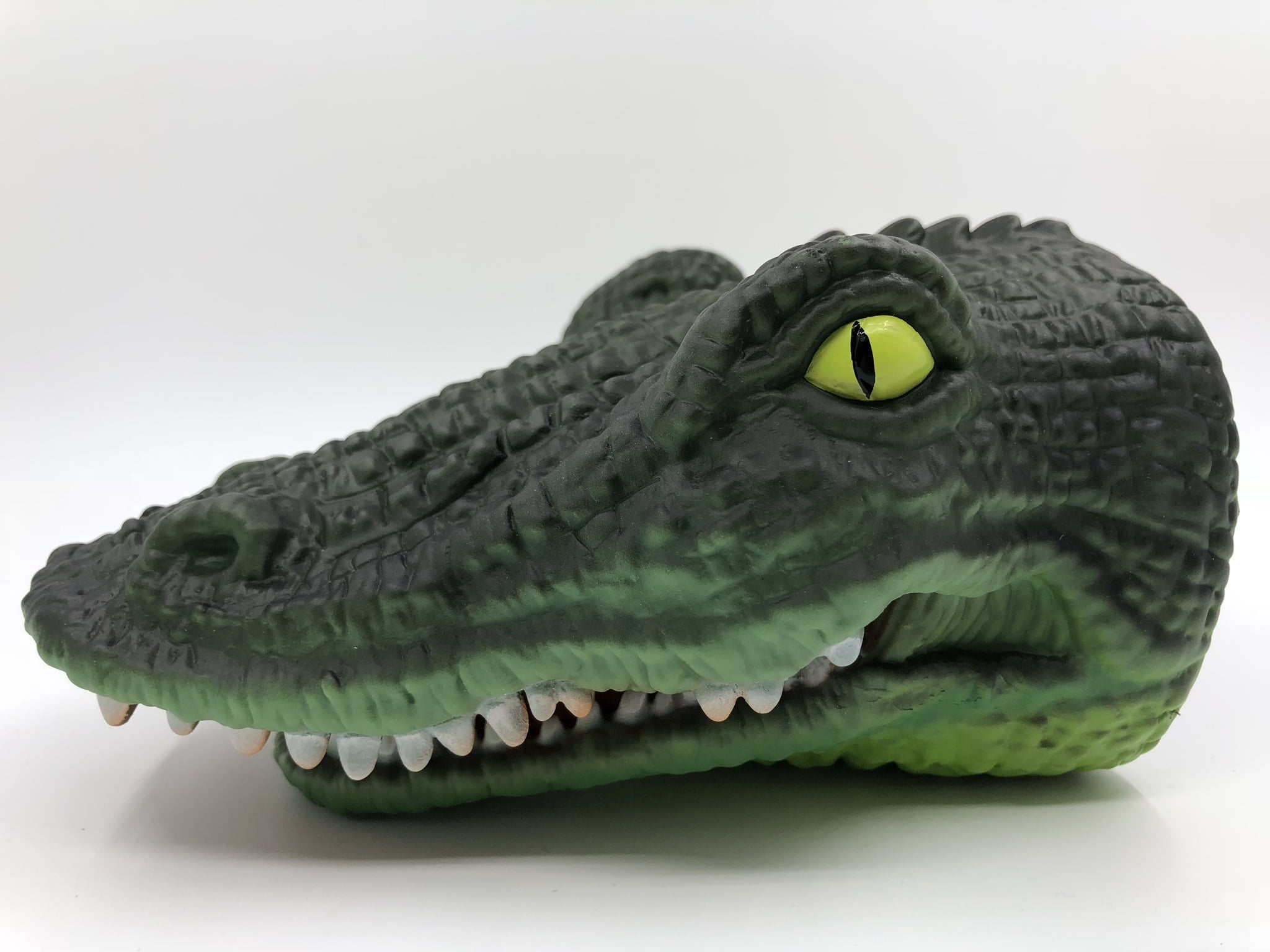 Natural Green Soft Rubber Realistic 6 Inch Alligator Hand Puppet 