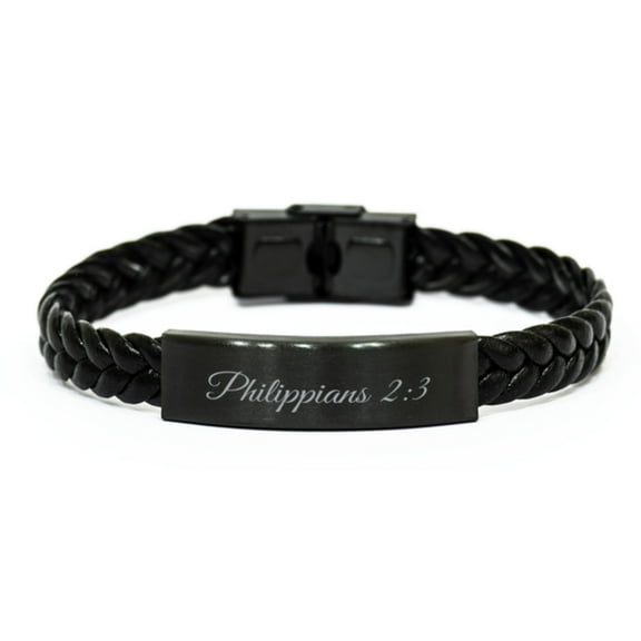Philippians 2 3 Bracelet Braided Leather