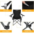 thumbnail image 5 of KingCamp Folding Camping Chair - 220 lbs Lightweight Build Portable Lawn Chairs, Black, Ideal for Space-Saving Outdoor Trips, 5 of 9