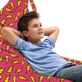 thumbnail image 1 of Pop Art Lounger Chair Bag, Comic Book Style Repeated Zigzag Electrical Power Thunder Bolt Motifs, High Capacity Storage with Handle Container, Lounger Size, Dark Coral Yellow Black, by Ambesonne, 1 of 1