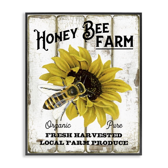 Stupell Industries Traditional Honey Bee Farm Black Framed Giclee Art, 11 x 14, by Creatif Belle
