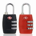 thumbnail image 2 of 3 Digits TSA Steel Wire Lock Combination Padlock Customs Code Lock Anti-theft Travel Abroad, 2 of 5