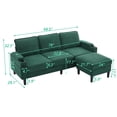 thumbnail image 4 of L-Shaped Seciton Sofa with Storage Ottoman, Modern Linen Fabric Reversible 3-Seater Sofa Couch with USB Port and Side Pocket for Living Room, Small Space Apartment, Green, 4 of 6