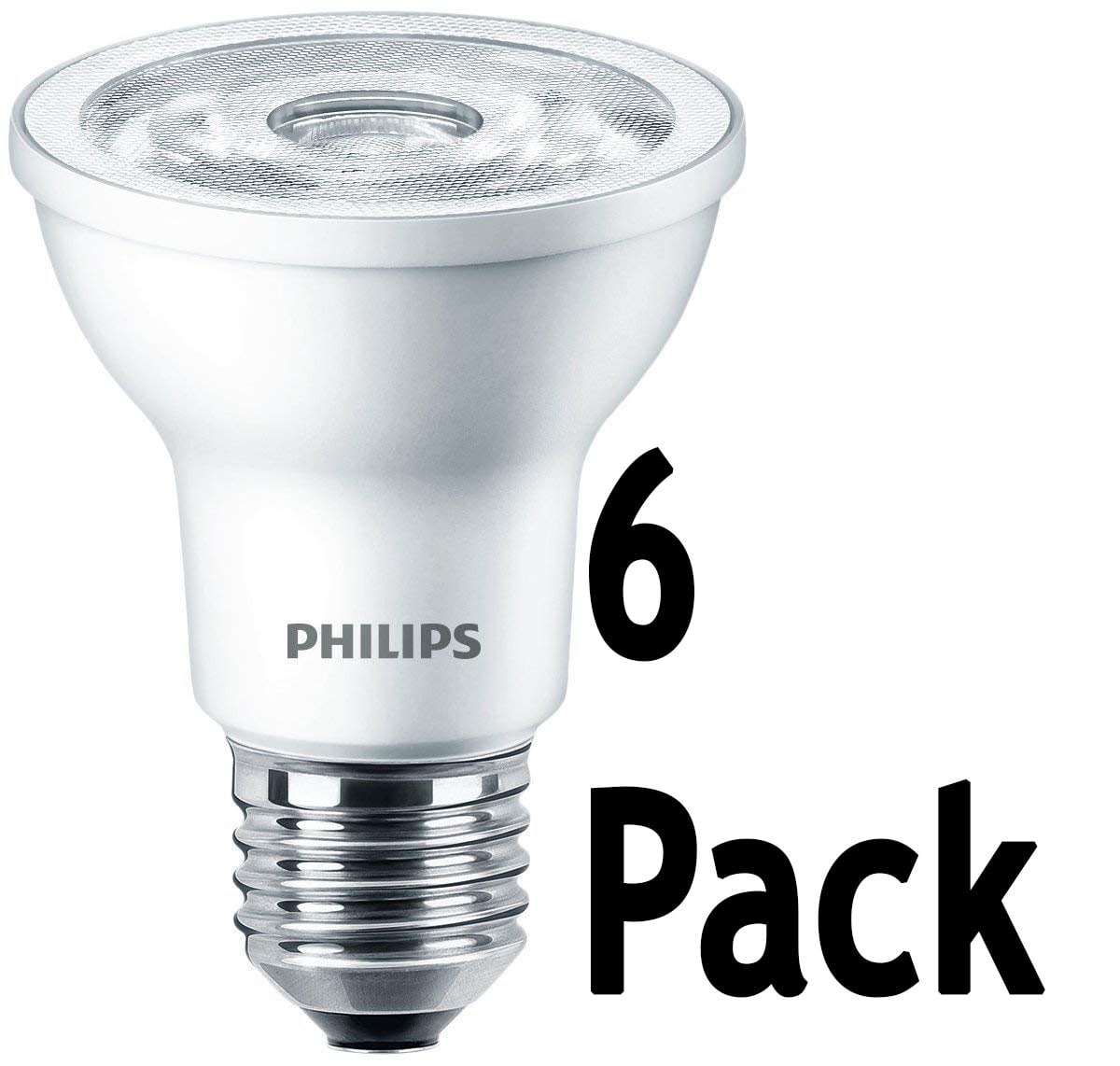 Philips LED 6W (50W Equiv.) PAR20 Bright White Bulb, 6 Pack