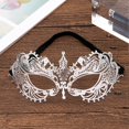 thumbnail image 3 of Metal Mask Iron Half Face Mask for Party Use 1Pcs Silver Ball Masks Rhinestone, 3 of 5