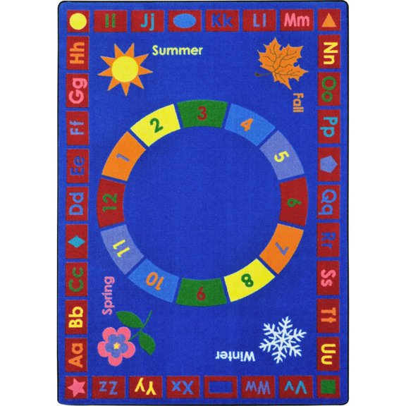 Joy Carpets Kid Essentials Learning Time 5'4" x 7'8" Area Rug in Color Multi