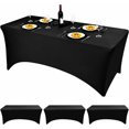 thumbnail image 1 of Mantel rectangular de poliéster de 6 pies, 3 unidades, color negro, 1 of 5