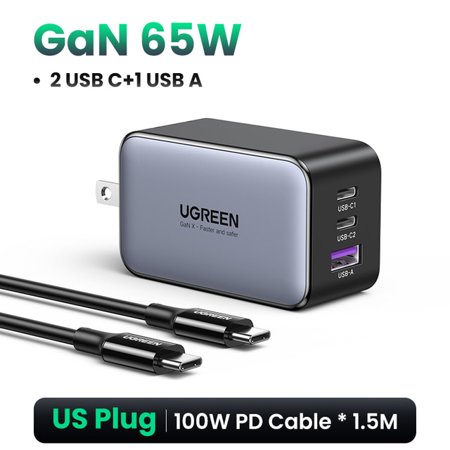 UGREEN 65W GaN Charger Quick Charge 4.0 3.0 Type C PD USB Charger for ...