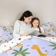 thumbnail image 5 of Homewish Hawaii Coconut Tree Full Size Comforter Sets,Safari Giraffe Lion Bedding Comforter Set,Purple Green Orange Bedding Sets For Girl Boy,Ultra Soft Home Decor Reversible,3 Pieces, 5 of 8