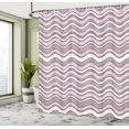 thumbnail image 4 of Ambesonne Geometric Shower Curtain, Wavy Stripes Nautical, 69"Wx84"L, Warm Taupe Pink Cream, 4 of 4