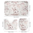 thumbnail image 3 of Shower Curtain 4 Piece Sets Vintage Easter Pink Rabbit Pattern Bath Mat U-Shaped Floor Mat Toilet Lid Oval Rug Spring Easter Farmhouse Bathroom Decor Set for Bathroom Decor 72inch X 72inch, 3 of 8