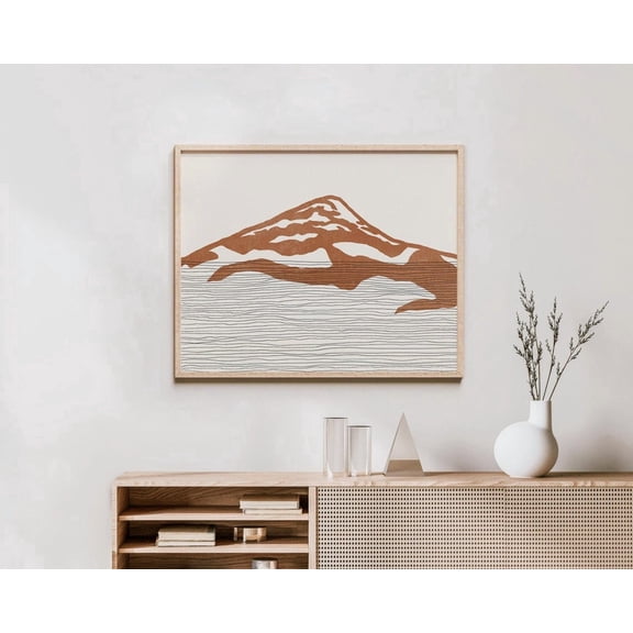 Boho Mounty Baldy Art Print Chugach State Park Alaska Eagle River Outline Silhouette Wall Art Travel Poster