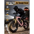 thumbnail image 7 of Adult Electric Dirt Bike – 29 MPH, 48V 20.8Ah Battery, 20"x4.0 Fat Tires, Up to 80 Miles Range, NFC Unlock, 7-Speed Dual Suspension, Pink with Rear Rack & Footrests, 7 of 7