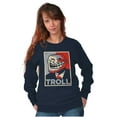 thumbnail image 4 of Troll Face Meme Big Smiley Internet Sweatshirt for Men or Women Brisco Brands S, 4 of 6