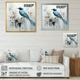thumbnail image 4 of Designart "Minimalist Blue Avian Among Florals" Birds Of Paradise Floater Framed Wall Art Prints, 4 of 5
