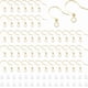 thumbnail image 1 of 100 ganchos para pendientes chapados en oro de 18 quilates con presillas, ganchos dorados con bola, ganchos para pendientes, ganchos de pescado con tuercas, ganchos planos para pendientes., 1 of 5