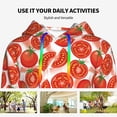 thumbnail image 4 of Disketp Tomatoes Womens Casual Hoodies Crew Neck Long Sleeve Sweatshirts Pullover Tops-Large, 4 of 7