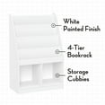 thumbnail image 3 of RiverRidge Kid Bookshelf Toy Storage Organizer with 4 Bookracks 2 Cubbies and 2 Gray Bins, 3 of 7