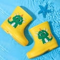 thumbnail image 7 of Toddler Rubber Boots Kids Toddler Waterproof Rain Boots with Fun Dinosaur Pattern Non Sole Lightweight Outdoor Play Shoes Rain Boots for Boys Yellow 17, 7 of 7