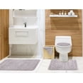 thumbnail image 4 of Ottomanson Cathy Washable Non-Slip Rubberback Polypropylene Gray Bath Rug Set, 3 Piece, 4 of 8