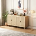 thumbnail image 3 of 62.20"Elegant and Functional 4-Door Rattan Decorative Storage Cabinet,for Bedroom,Living Room,Office,Easy Assembly, 3 of 7