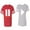 Men Red / Women Heather, variant on Play Pause Unisex Couple Matching Cotton Jersey style T-Shirt Contrasting stripes on sleeves (Men Red / Women Heather) (Men XL / Women S)