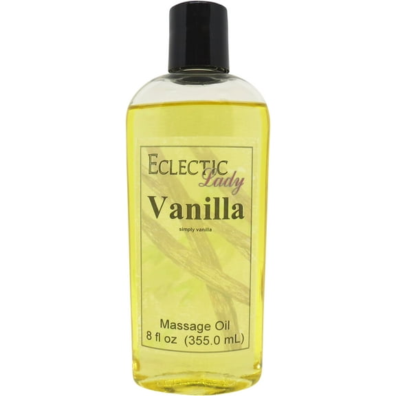 Vanilla Massage Oil by Eclectic Lady, 8 oz, Sweet Almond Oil and Jojoba Oil