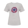 thumbnail image 4 of Tops Cortos para Mujeres Bandera de Moda Impresa Cuello Redondo, Camiseta de Manga 3/4 para Uso Diario, Casero Y Cómodo, 4 of 4