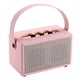thumbnail image 1 of Altavoces Bluetooth Vintage Inalámbricos Portátiles Profesionales con Lector de Tarjetas USB, Reproductor de Música de Madera de PU para Exteriores y Hogar, Color Rosa, 1 of 5