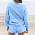 thumbnail image 3 of Women 2 Piece Outfits Sweatsuit Casual Long Sleeve Pullover and Shorts Sets Travel Tracksuit, 3 of 6