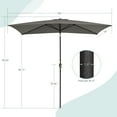 thumbnail image 6 of ACEGOSES 10x7ft Aluminum Frame Outdoor Patio Shade Market Rectangle Umbrellas with a Crank and Sturdy Ribs,Gary, 6 of 9
