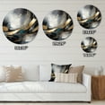 thumbnail image 4 of Designart "Abstract Marble Shapes and Lines II" Abstract Marble Metal Round Wall Decor, 4 of 5