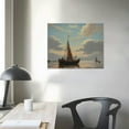 thumbnail image 3 of Wuche  Ocean Vintage Wall Art, Calm Sea and Sailboat Retro Painting, Framed Art Decor Aesthetic,Canvas Print Artwork, Landscape Wall Pictures for Bedroom Living Room Kitchen Shelf, 3 of 4