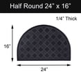 thumbnail image 3 of Outdoor Half Round Front Door Mat Drew Checkerboard Rubber Rug 24x16 Black, 3 of 5